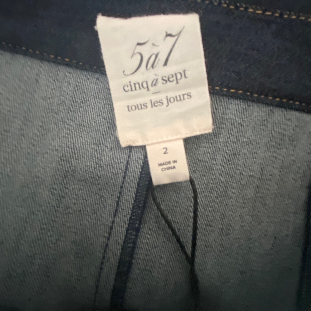 NWT CINQ À SEPT Vivien Heart Pocket Denim Skirt In Indigo Size 2 - Picture 5 of 6
